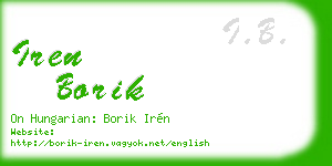 iren borik business card